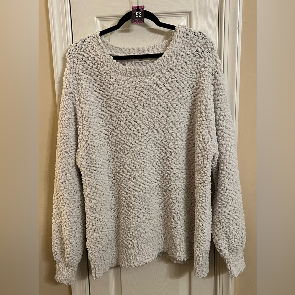 Zenana Outfitters Textured Cream Sweater